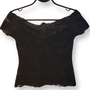 GUESS lace wide neck top